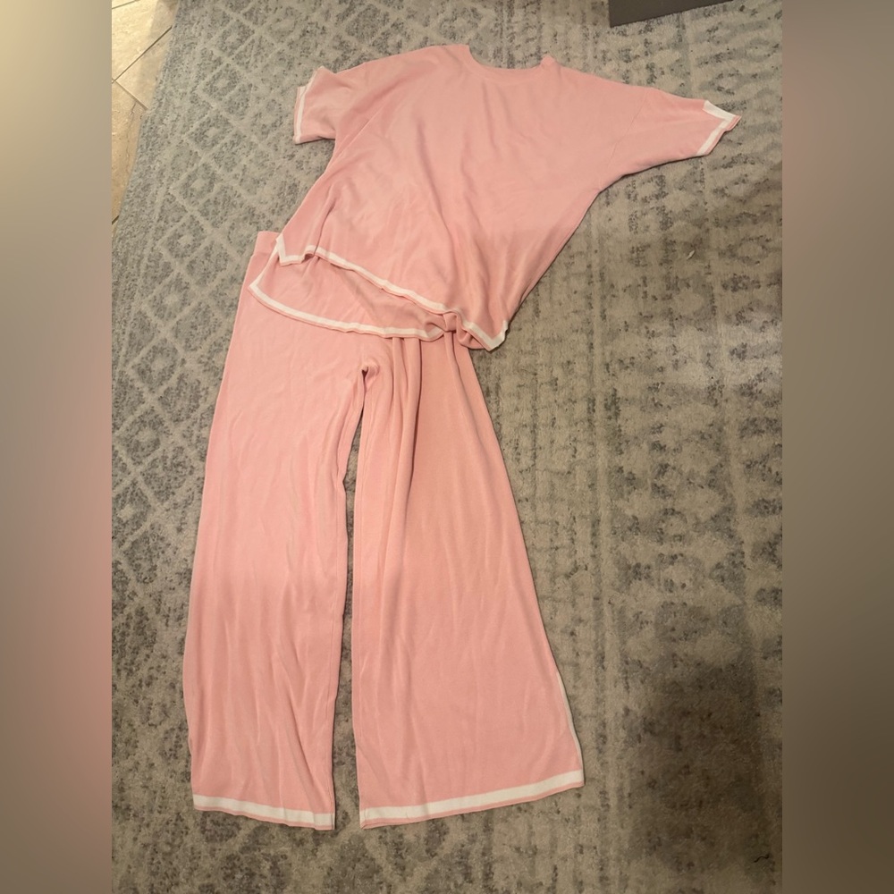 Pink Knit Lounge Set